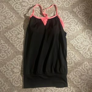 Athletic tank top with built in bra